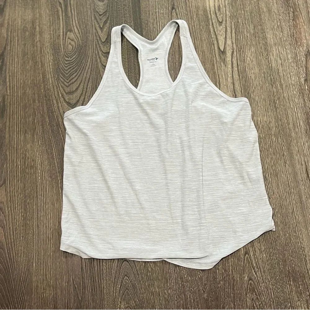 Old Navy Activer Breath On Tank Top Racerback Go Dry Scoop Neck White Large